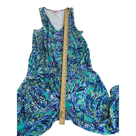 Lilly Pulitzer Women's "Paulina" Blue Floral Jumpsuit Size Large - Picture 6 of 10